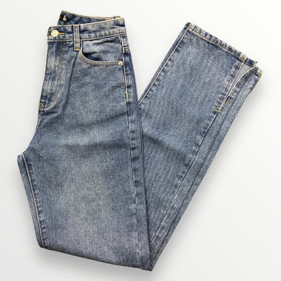 Boohoo Jeans High Waist Straight Leg Denim Women’s US 4 Blue - Picture 1 of 6